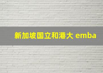 新加坡国立和港大 emba